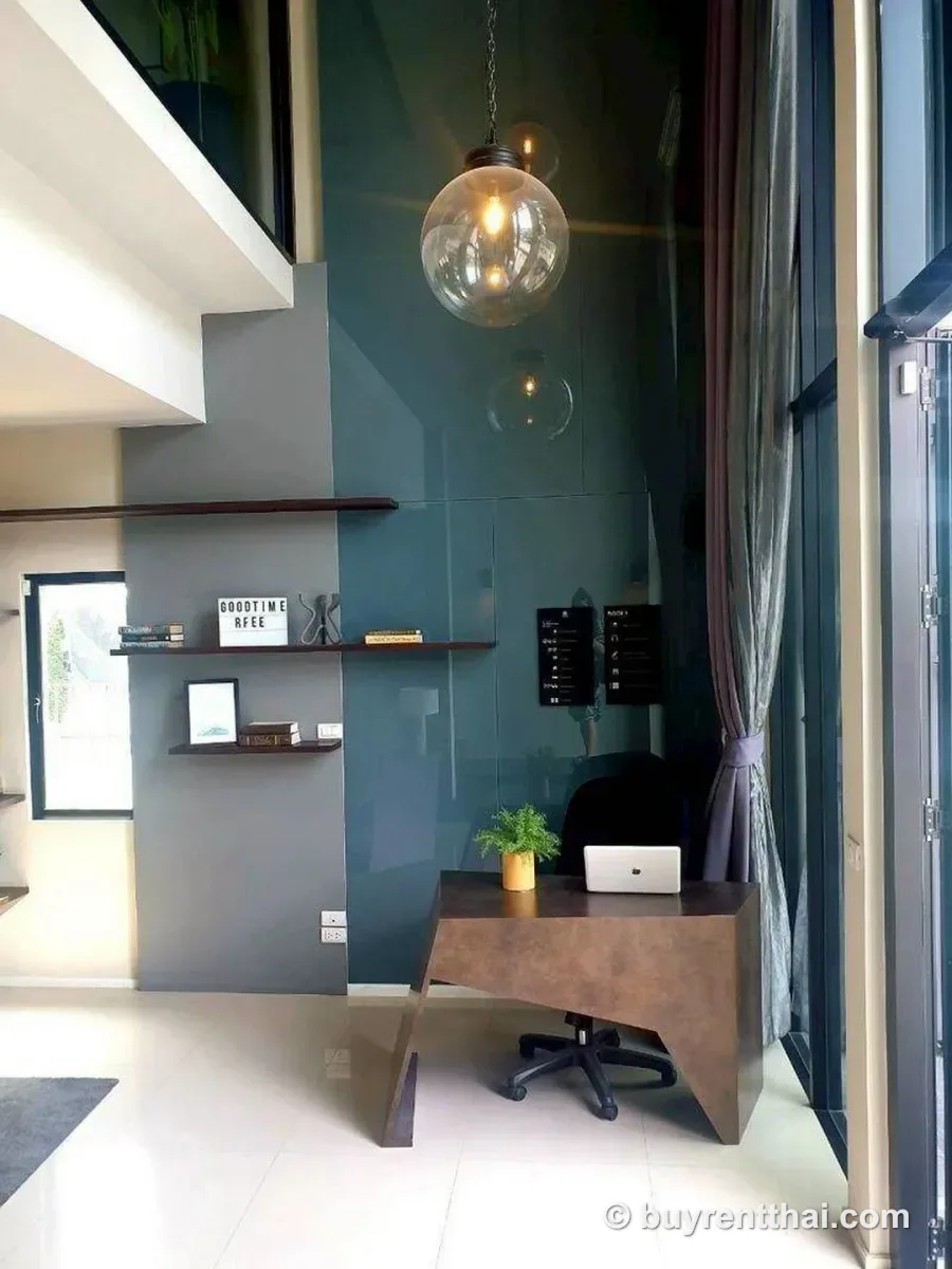 Cascade: Home office for rent in Bangna (Km 5), unit 14/1, corner unit, first unit in the project. 4 floors, 270 sq m, 80,000 baht/month. Bang Phli Samut Prakan 2