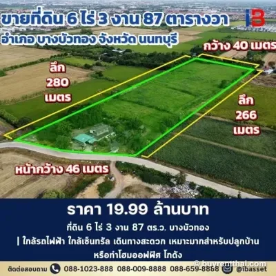 ขายด่วน! ที่ดินบางใหญ่ ซอยคลองถนน แปลงสวยทําเลดีมาก Bang Khu Rat Bang Bua Thong Nonthaburi - 1